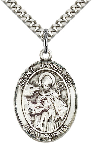 Saint Januarius Pendant - 24" Chain Necklace
