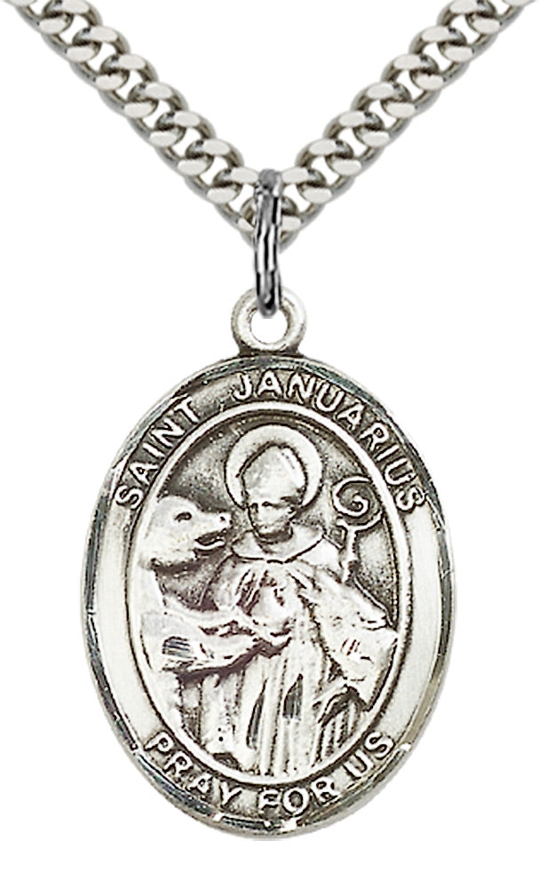 Saint Januarius Pendant - 24" Chain Necklace
