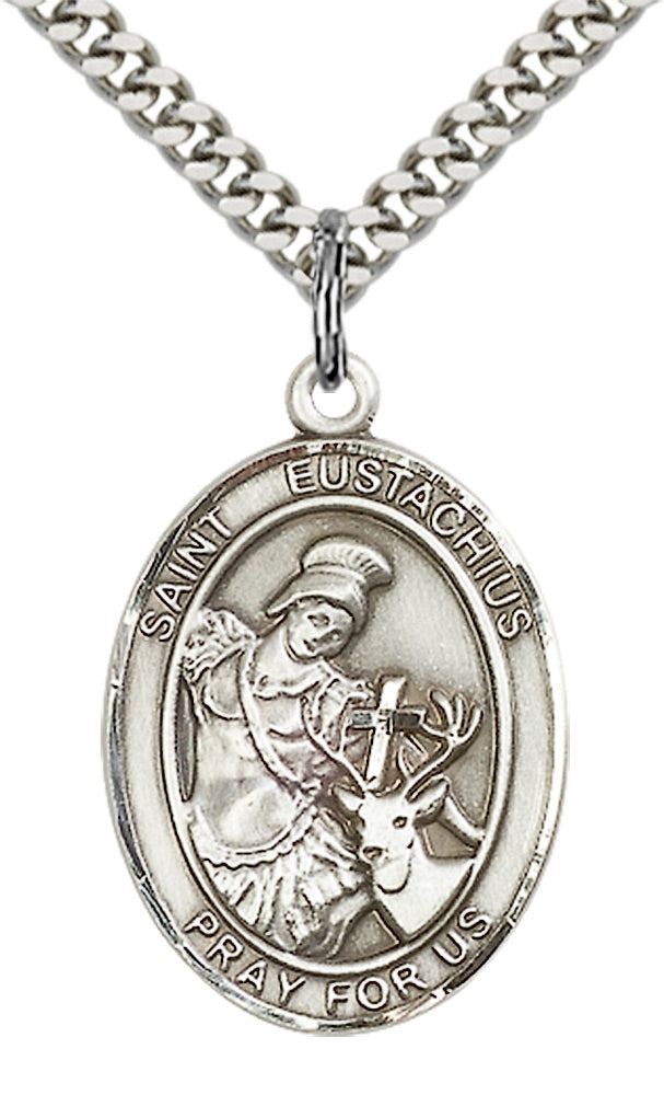 Saint Eustachius Pendant - 24" Chain Necklace