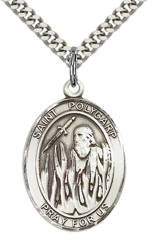 Saint Polycarp of Smyrna Pendant - 24" Chain Necklace