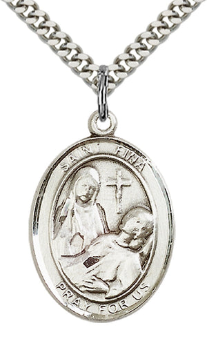 Saint Fina Pendant - 24" Chain Necklace