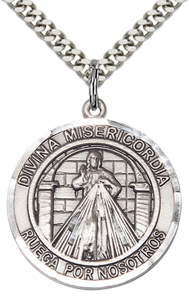 Divina Misericordia Pendant - 24" Chain Necklace