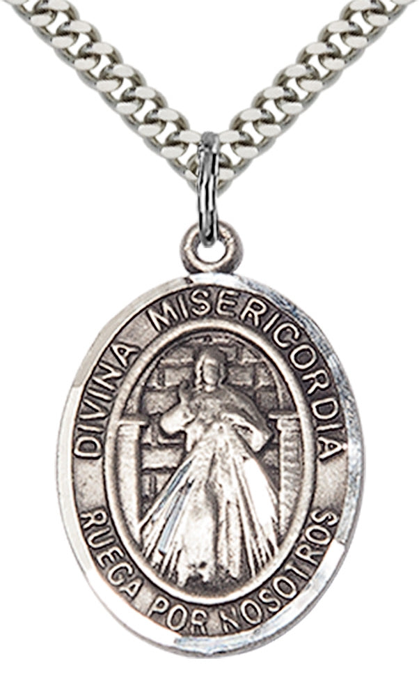 Divina Misericordia Pendant - 24" Chain Necklace
