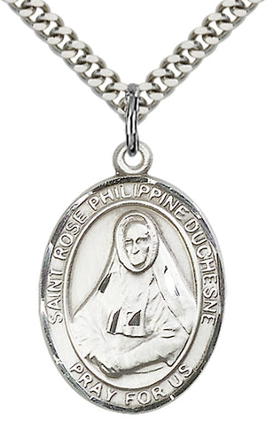 Saint Rose Philippine Pendant - 24" Chain Necklace