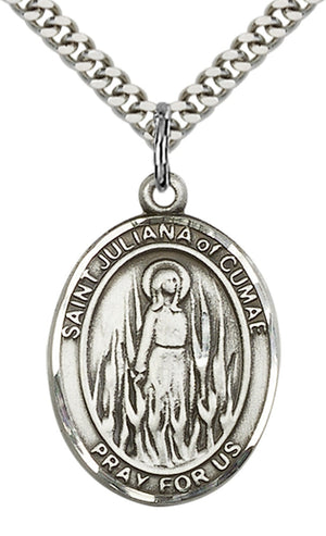 Saint Juliana Pendant - 24" Chain Necklace
