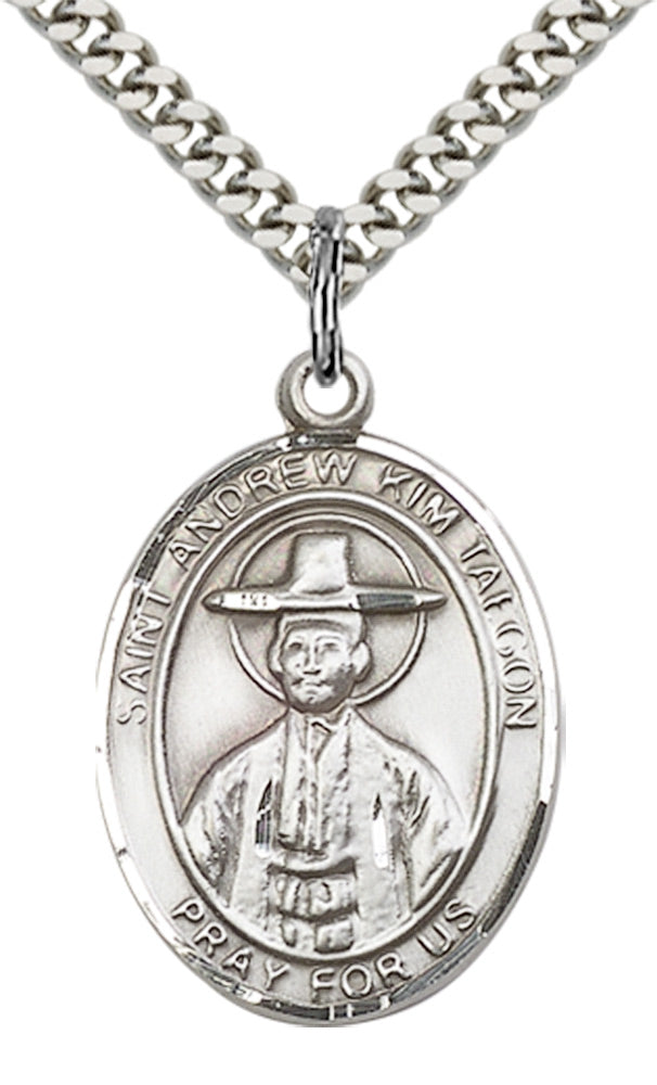 Saint Andrew Kim Taegon Pendant - 24" Chain Necklace