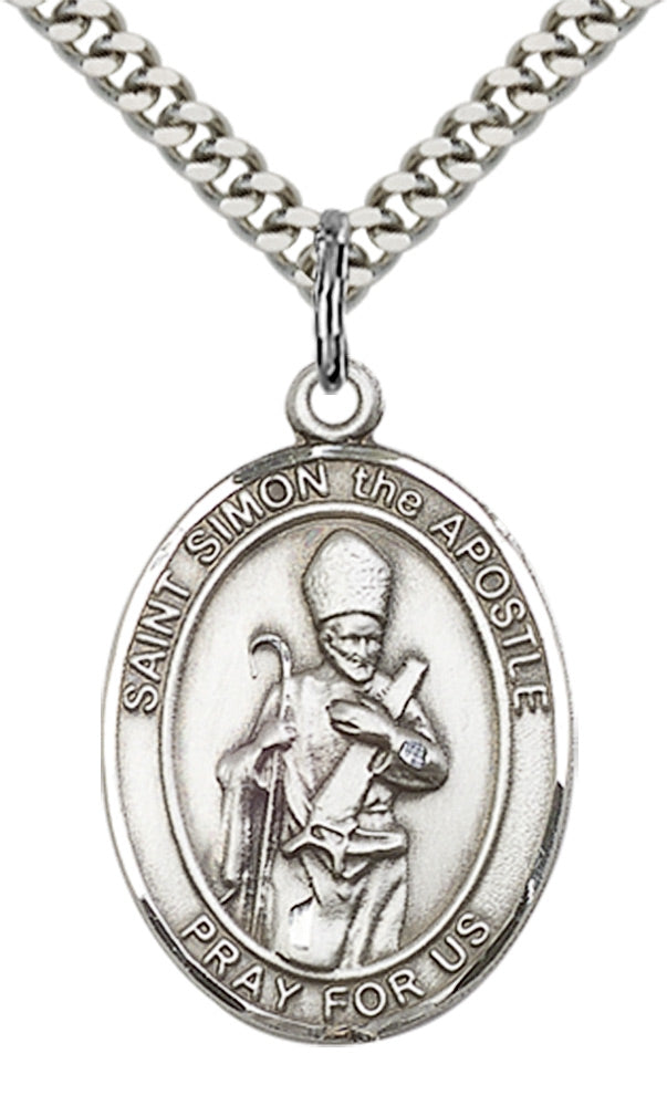 Saint Simon Pendant - 24" Chain Necklace