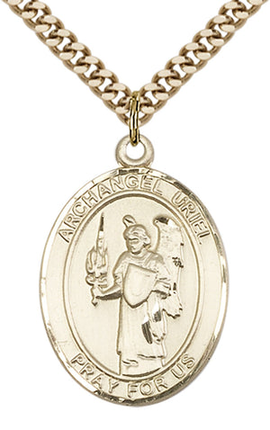 Saint Uriel the Archangel Pendant - 24" Chain Necklace