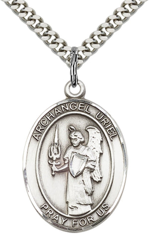 Saint Uriel the Archangel Pendant - 24" Chain Necklace