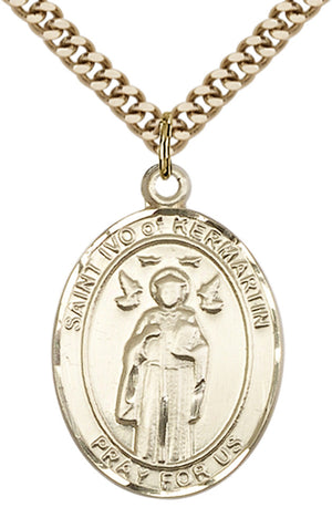 Saint Ivo Pendant - 24" Chain Necklace