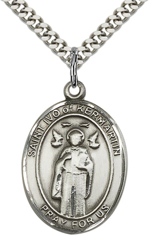 Saint Ivo Pendant - 24" Chain Necklace