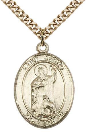 Saint Drogo Pendant - 24" Chain Necklace