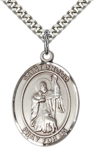 Saint Drogo Pendant - 24" Chain Necklace