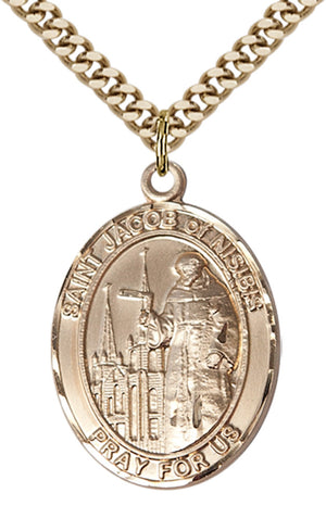 Saint Jacob of Nisibis Pendant - 24" Chain Necklace