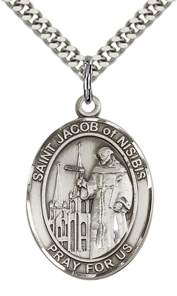 Saint Jacob of Nisibis Pendant - 24" Chain Necklace
