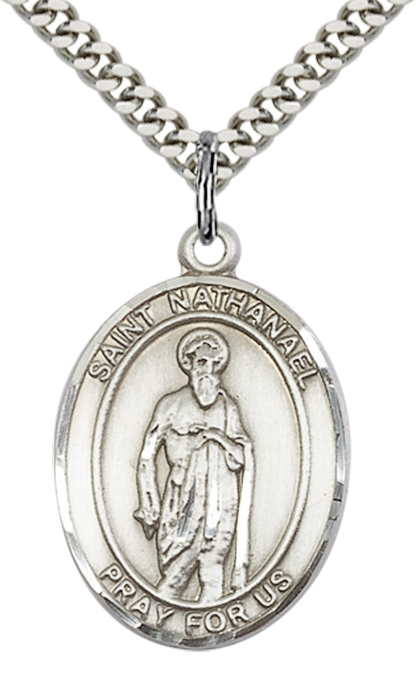 Saint Nathanael Pendant - 24" Chain Necklace