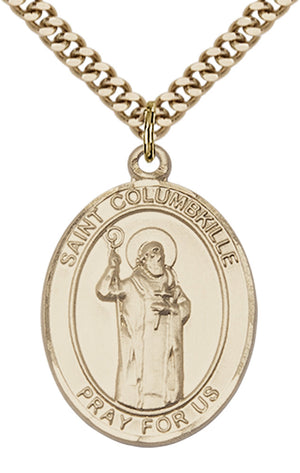 Saint Columbkille Pendant - 24" Chain Necklace