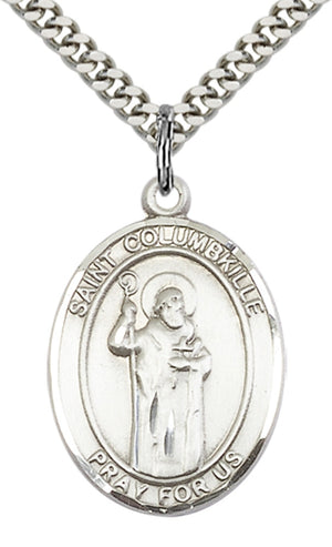 Saint Columbkille Pendant - 24" Chain Necklace