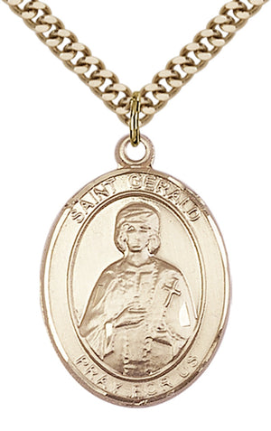 Saint Gerald Pendant - 24" Chain Necklace