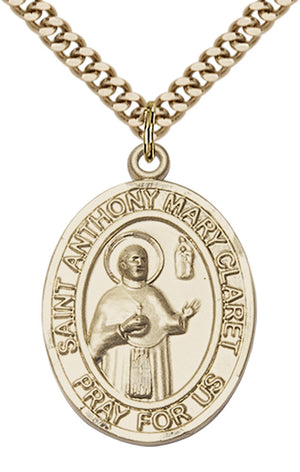 Saint Anthony Mary Claret Pendant - 24" Chain Necklace