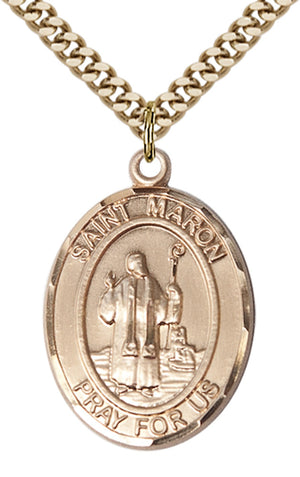 Saint Maron Pendant - 24" Chain Necklace