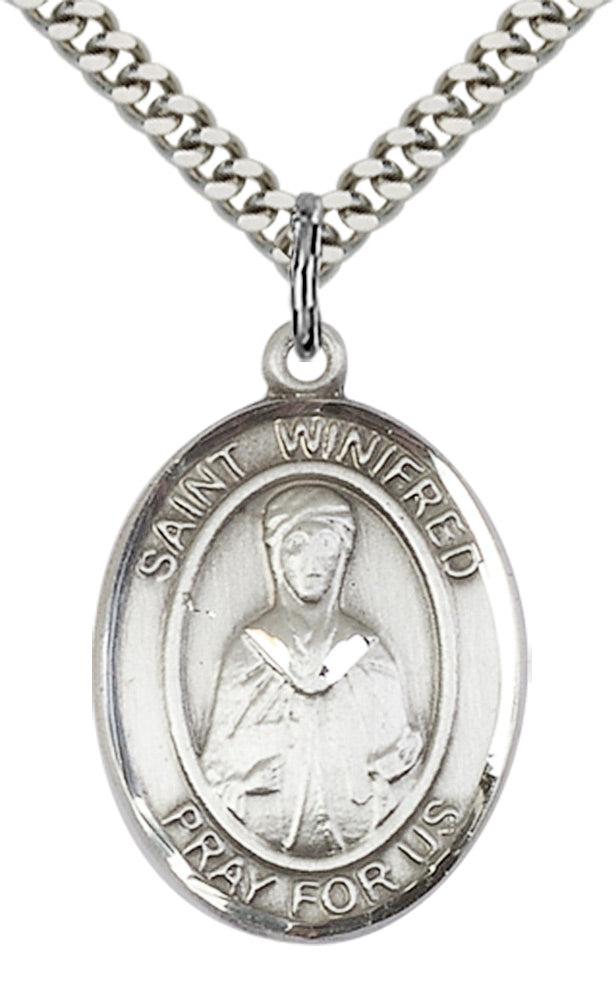 Saint Winifred of Wales Pendant - 24" Chain Necklace